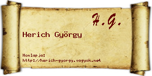 Herich György névjegykártya
