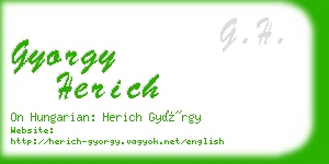 gyorgy herich business card